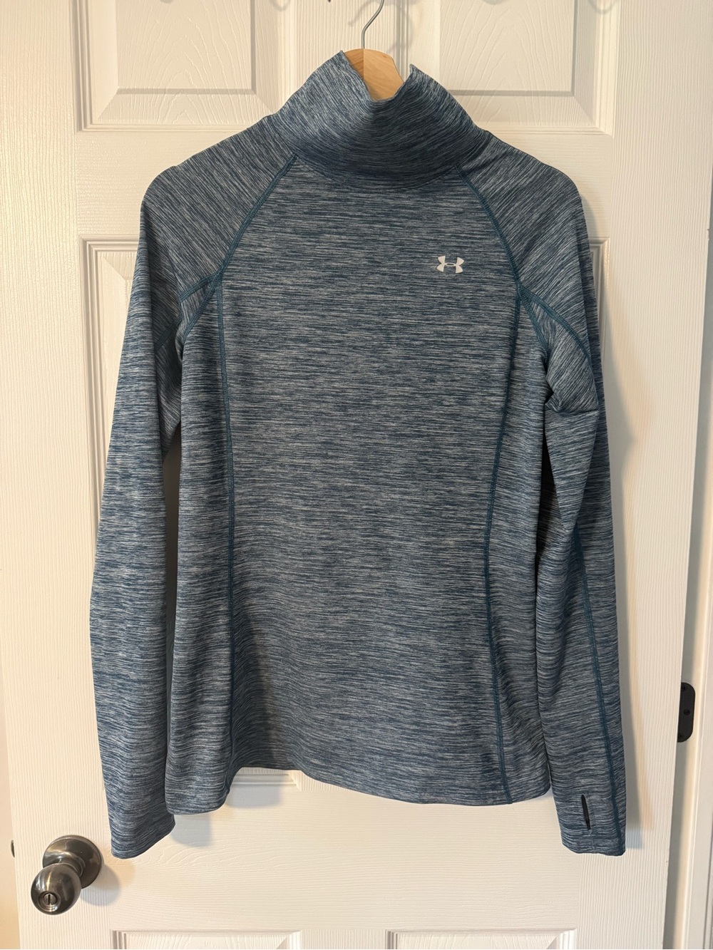 Under Armour Women's Blue Heathered Mock Neck Performance Sweater